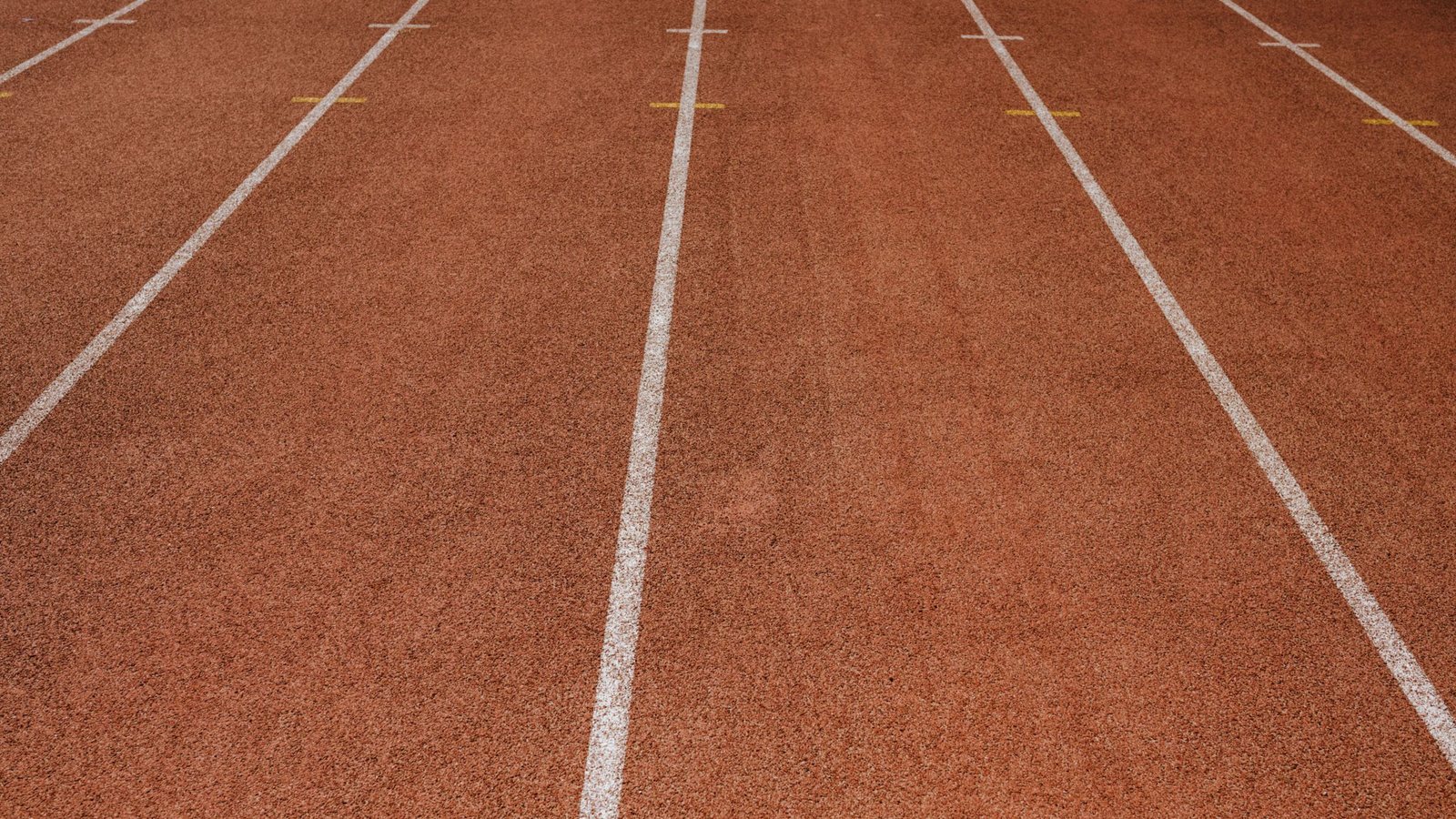 Marked lanes on an empty running track